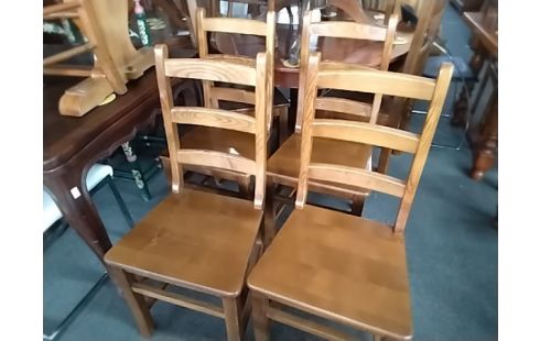 4 CHAISES BOIS RUSTIQUE