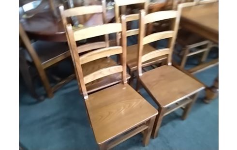 4 CHAISES BOIS RUSTIQUE