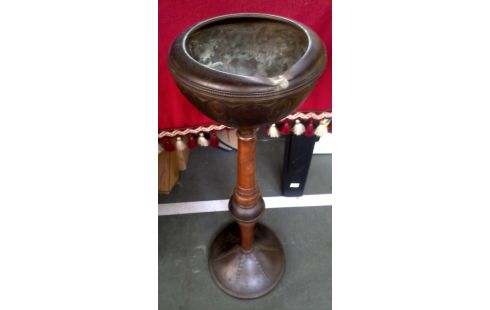 CENICERO DE PIE COBRE, , MADERA