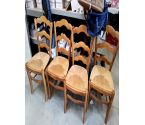 CHAISE BOIS ET PAILLE LE LOT DE 4
