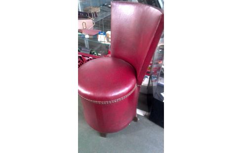 STOEL BIJZETSTOEL VINTAGE ROOD SIMILI