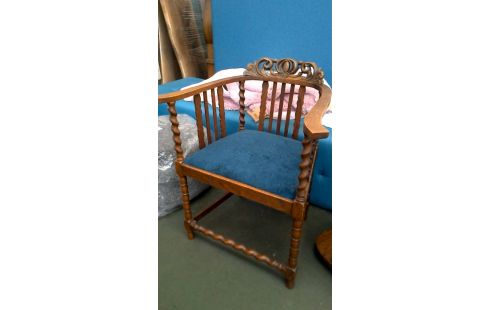 STOEL ARMEN GETORST BLAUW STOF