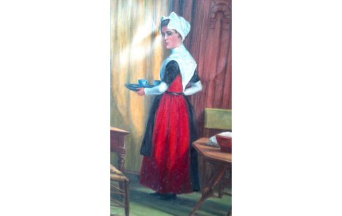 GEMÃLDE FRAU ROT