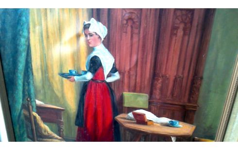 GEMÃLDE FRAU ROT