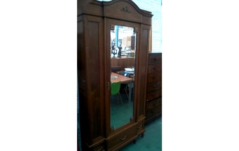 KLEIDERSCHRANK 1 ART DECO. EICHE KUPFER FACETTIERT, , SPIEGEL