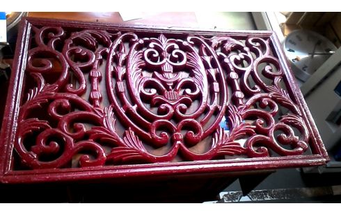 OBJETO DECORACIÓN ROJO, , MADERA