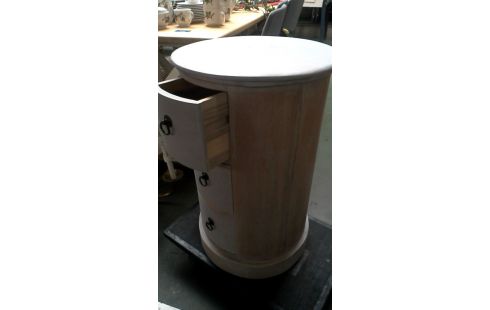 CAISSON CYLINDRIQUE CERUSE GRIS 3 TIROIRS
