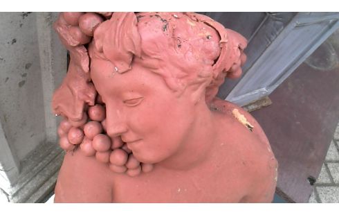 ANIMAL DECORATIVO JARDÍN, , BUSTO MUJER TERRA COTTA