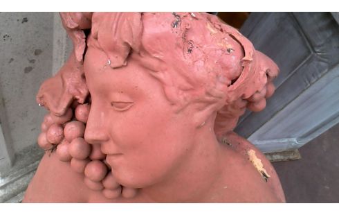 ANIMAL DECORATIVO JARDÍN, , BUSTO MUJER TERRA COTTA