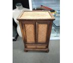 MEUBLE 2 PORTES 1 TIROIR BOIS EXOTIQUE