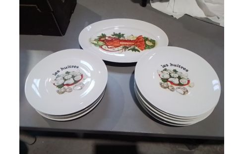 SERVICE LIMOGE 12 ASSIETTES + 1 PLAT
