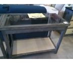 CONSOLE DESSUS VERRE EN BOIS AVEC ETAGERE PM