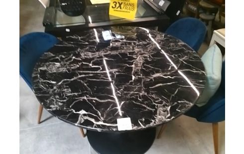 TABLE PLATEAU MARBRE NOIR KARE