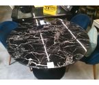 TABLE PLATEAU MARBRE NOIR KARE