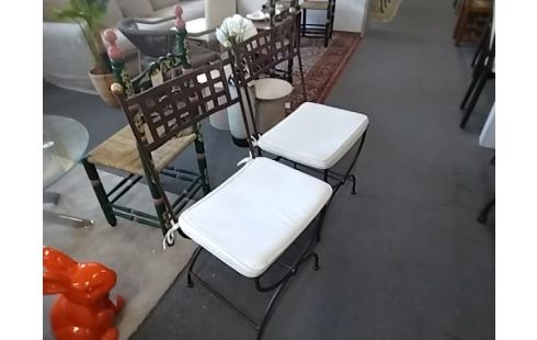 4 CHAISES FER FORGE