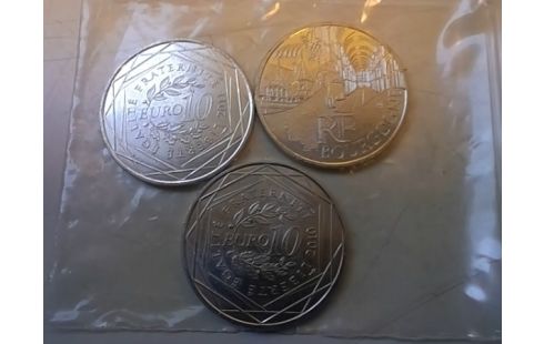 LOT DE 3 PIECES 10€ BOURGOGNE 2010/2011