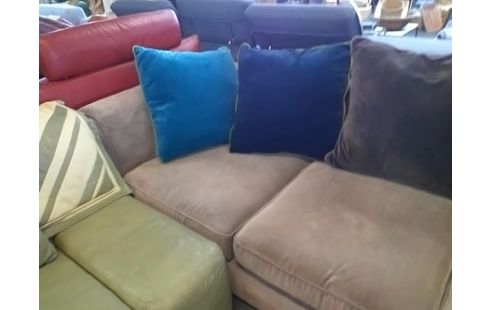 CANAPE 3P TISSU MARRON