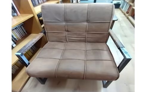 FAUTEUIL ACCOUDOIRS METAL MARRON