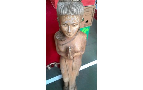 STATUE ASIATIQUE FEMME, , BOIS