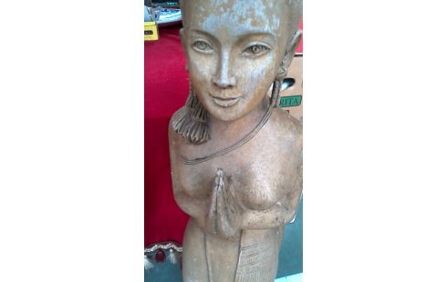 STATUE ASIATIQUE FEMME, , BOIS