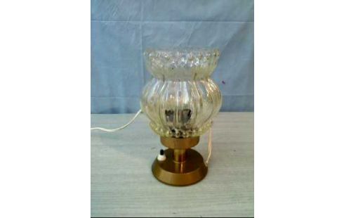 TISCHLAMPE GOLDF. GLAS VINTAGE