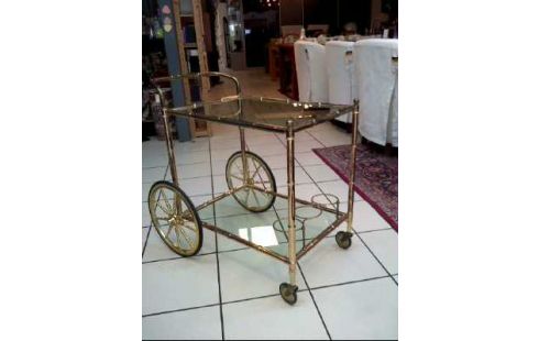 SERVIERWAGEN GOLDF. 2-EB. GLAS VINTAGE