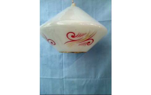 PLAFONNIER VERRE BLANC DECORE