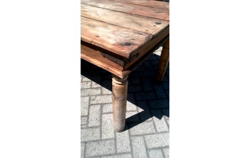 TISCH ÖSTLICHER/-ES MASSIV TEAKHOLZ SCHMIEDEEISEN