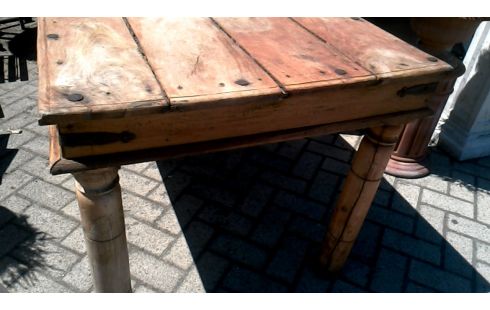 TISCH ÖSTLICHER/-ES MASSIV TEAKHOLZ SCHMIEDEEISEN