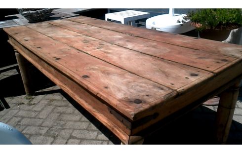 TISCH ÖSTLICHER/-ES MASSIV TEAKHOLZ SCHMIEDEEISEN