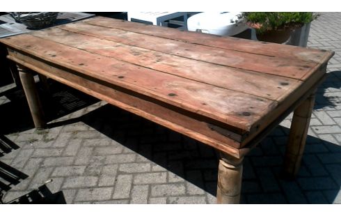 TISCH ÖSTLICHER/-ES MASSIV TEAKHOLZ SCHMIEDEEISEN