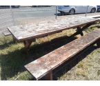 TABLE D'EXTERIEUR AVEC BANC BOIS