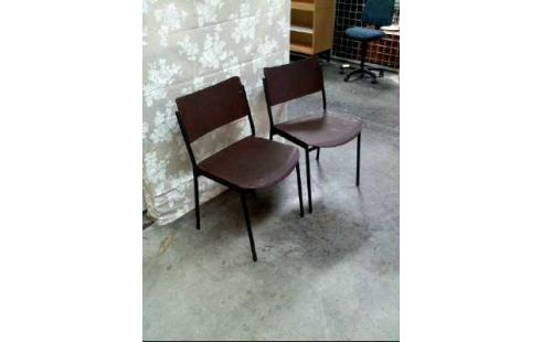 STUHL VINTAGE METALL DUNKEL HOLZ