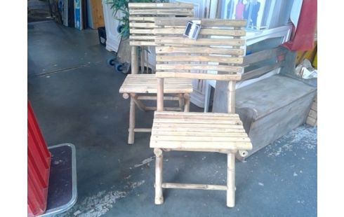 SET VAN 2 BAMBOE STOELEN