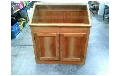 SAMMLERVITRINE HOLZ GLASSCHRÄGE 2-TÜR