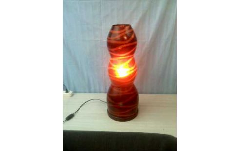 STEHLAMPE BRAUN BAUCHIG GEMUSTERT