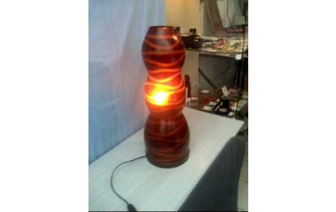 STEHLAMPE BRAUN BAUCHIG GEMUSTERT