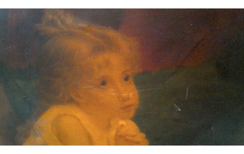 PEINTURE ENFANT, , CADRE DORE