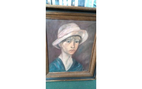 PEINTURE FILLE MET, , CHAPEAU
