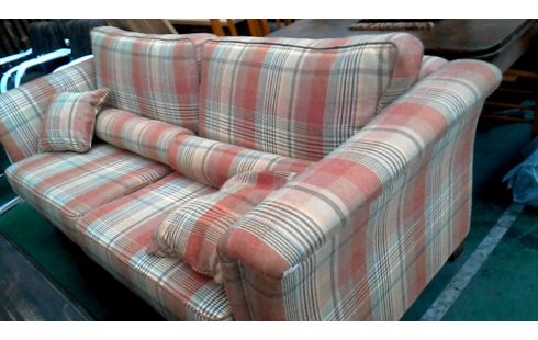 FAUTEUIL 2 PLACES TISSU ORANGE ROUGE