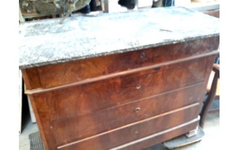 COMMODE 4 TIROIRS MARBRE +CLE