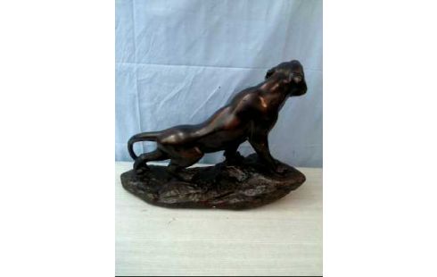 FIGUR TIGER FESTER SOCKEL BRONZEFARB.
