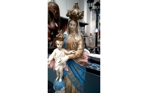STATUE MET ENFANT PLATRE
