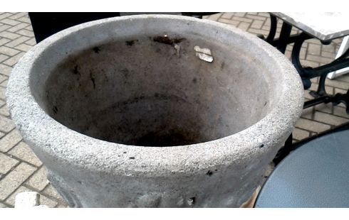 POT DE FLEURS CIMENT GRIS ROND