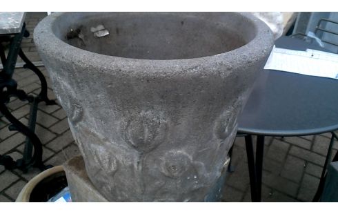 POT DE FLEURS CIMENT GRIS ROND