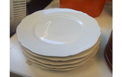 LOT DE 5 ASSIETTES BLANCHE LIMOGES