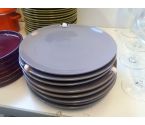 LOT D'ASSIETTES GRISE AVEC PERLE