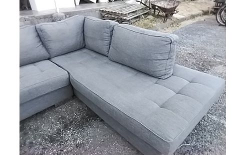 SALON D'ANGLE TISSU MOUCHETÉ CONTEMPORAIN