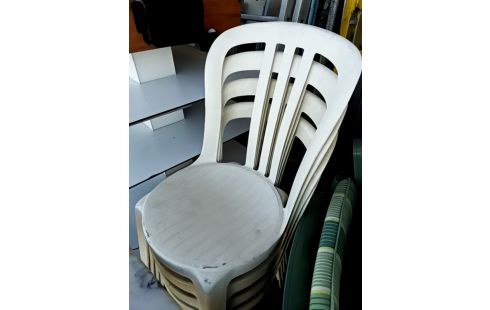 4 CHAISES BLANC JARDIN
