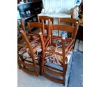 8 CHAISES PAILLE BOISERIE